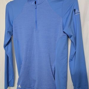 Adidas Women’s Golf Oasis Club 1/4 Zip Pullover Long Sleeve Blue Size Small